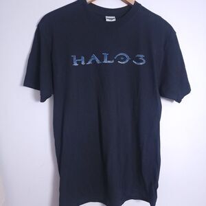Vintage Halo 3 Adult Tshirt Video Game Promo Xbox Master Chief Black Large